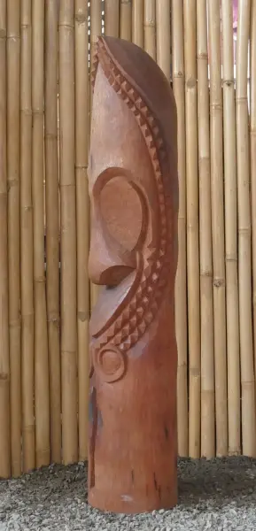 Artikelbild 2 des Artikels “Tiki-Polynesien-Statue aus Kokosnussholz, ca. 125cm hoch mit natur/transparenter Farbe, Ø ca. 18-28 cm “